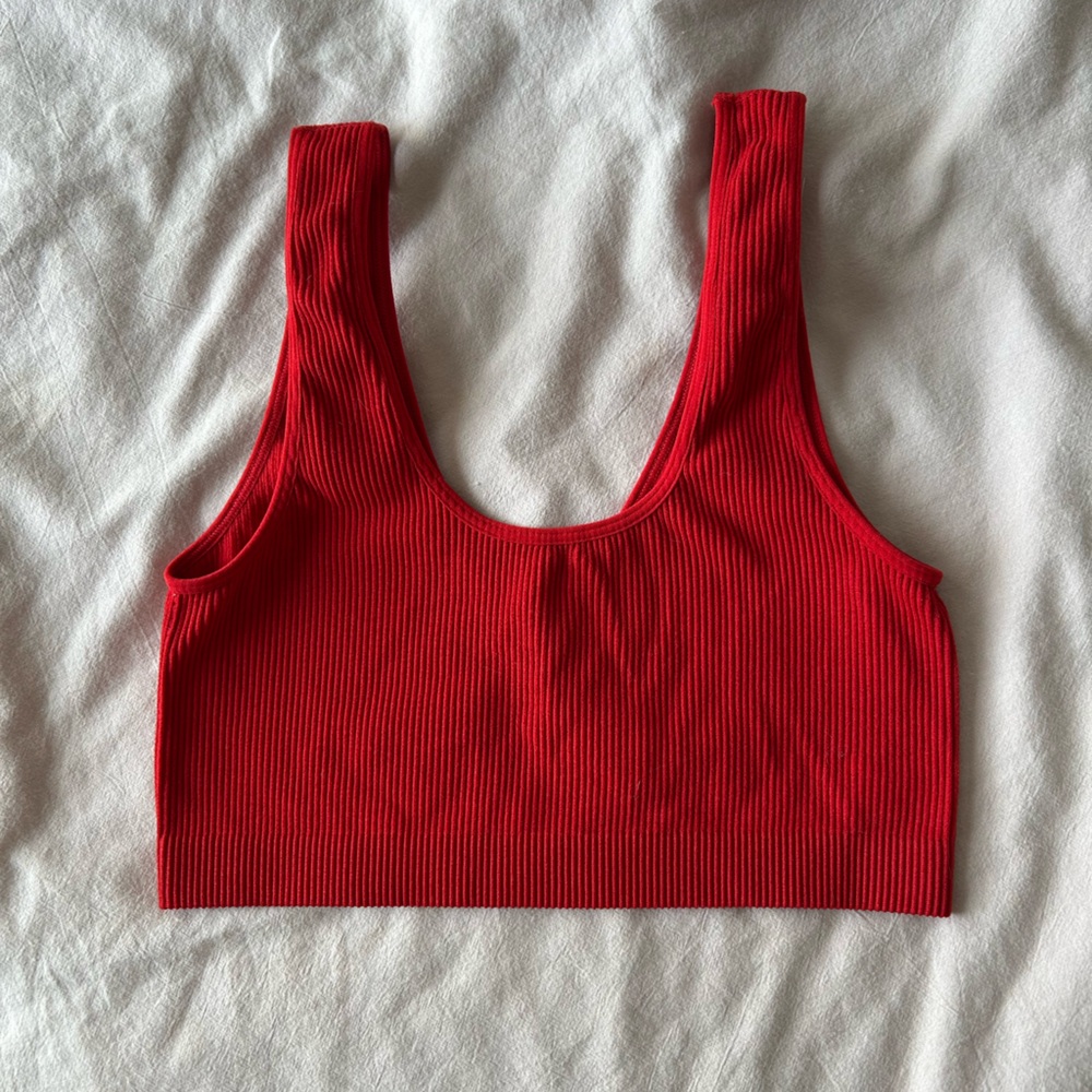 Colsie Vibrant Red Ribbed Top
